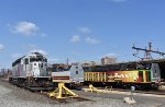 GP40PH-2 # 4302 next to ALP-45DP # 4519 in the Erie Lackawanna colors. The Black History Wrapped ALP-45DP is on the right. 